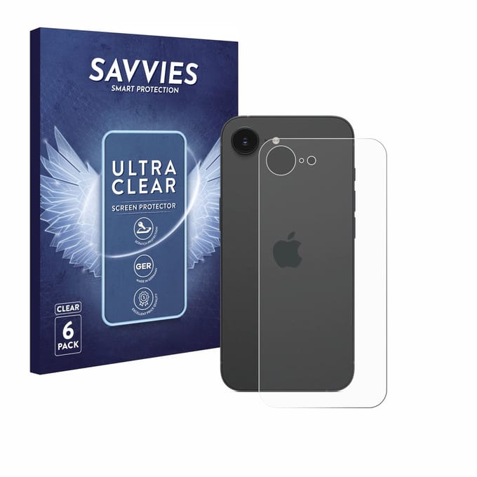 Savvies - Screenprotector voor Apple iPhone 16e / 17e - Folie Beschermfolie transparant 6 Stuks