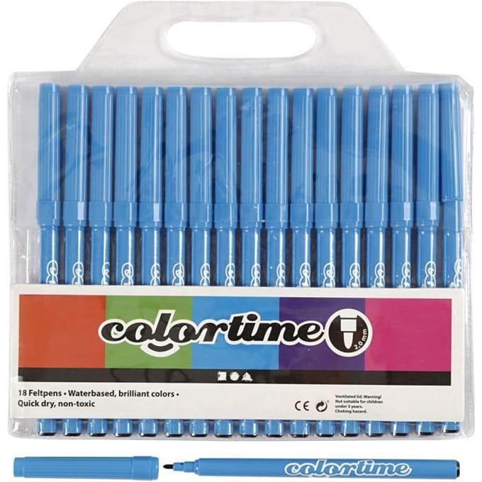 Creativ Company Colortime Tusch Lichtblauw Markers 18pcs.