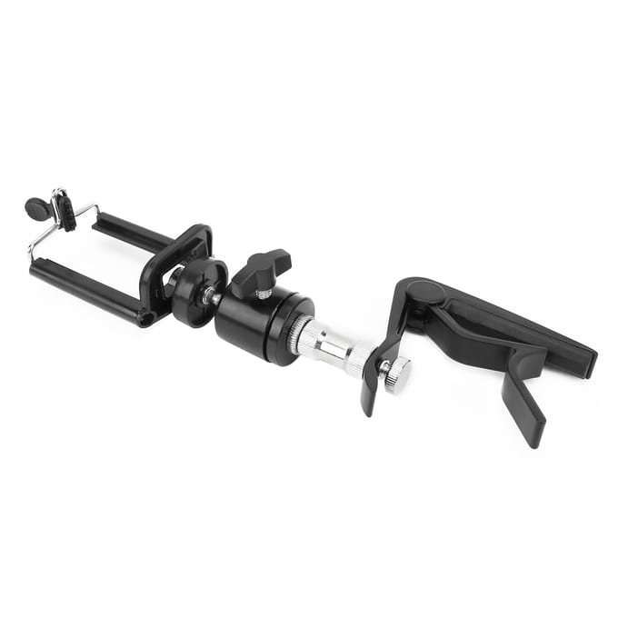 Support de téléphone Capodastre de guitare Support de manche réglable Léger Portable Accessoires pour instruments black