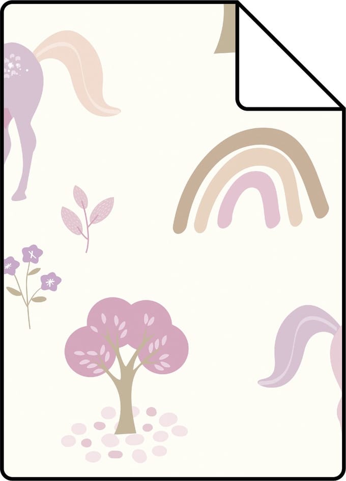 Proefstaal ESTAhome behang unicorns lila paars - 26.5 x 21 cm - 139504-S