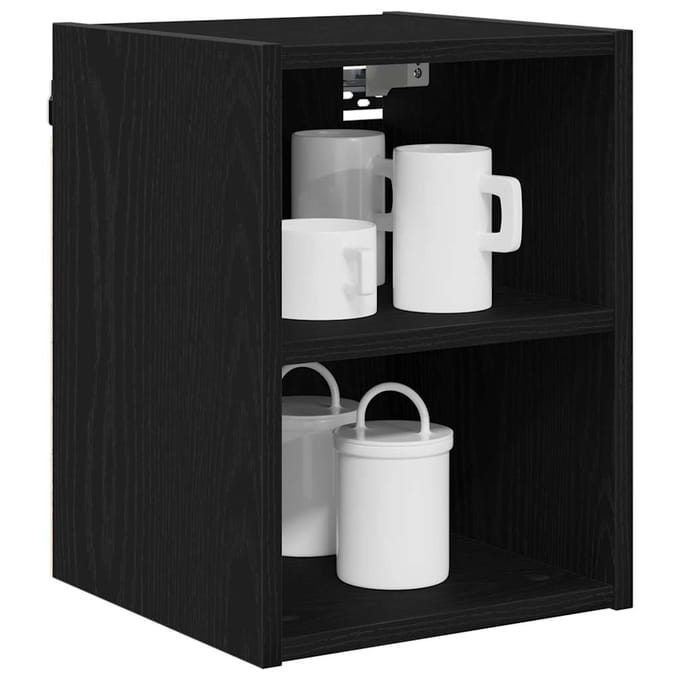 vidaXL - Hangkast - Zwart - Eiken - 30 - x - 29,5 - x - 40 - cm - Bewerkt - hout