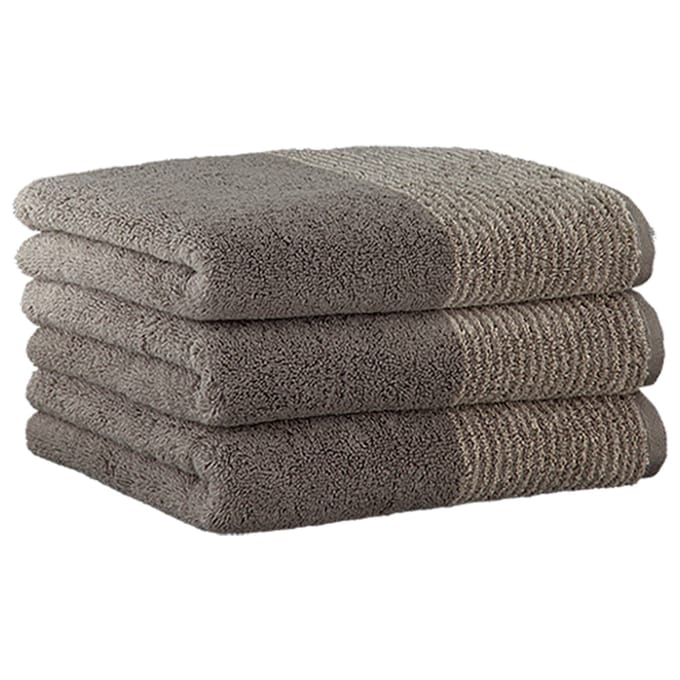 Cawoe Handdoek Luxury Home Two-Tone Een maat, 50x100 Set van 3