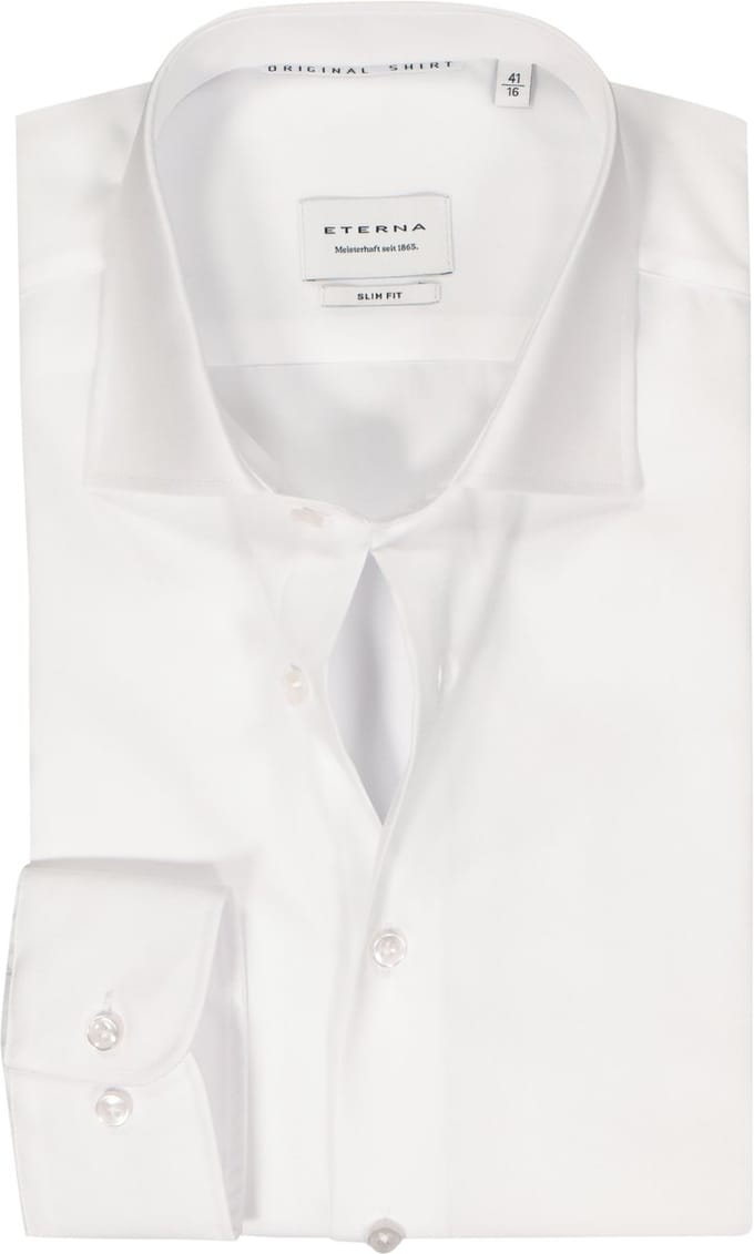 ETERNA slim fit overhemd - popeline - wit - Strijkvrij - Boordmaat: 46 (EU maat: XXL)