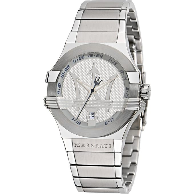 Maserati Potenza Wit Metaal/Zilver Heren Quartz R8853108002 wit