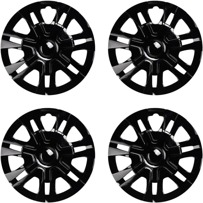 Solidchoice - Set van 4 Zwarte Glanzende Velgenrandcovers voor Stalen Velgen