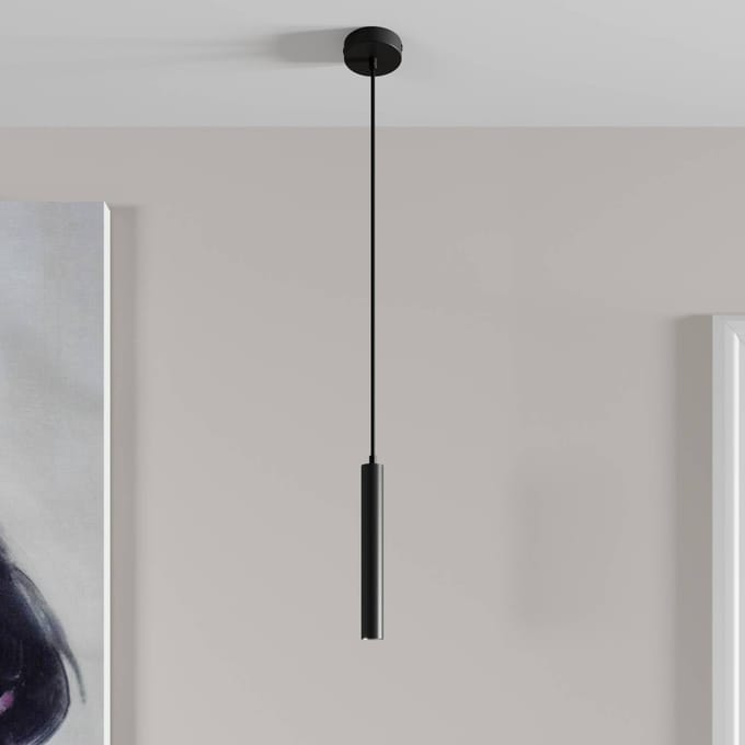 Arcchio LED hanglamp Franka, 1-lamp, Ø 4 cm, zwart