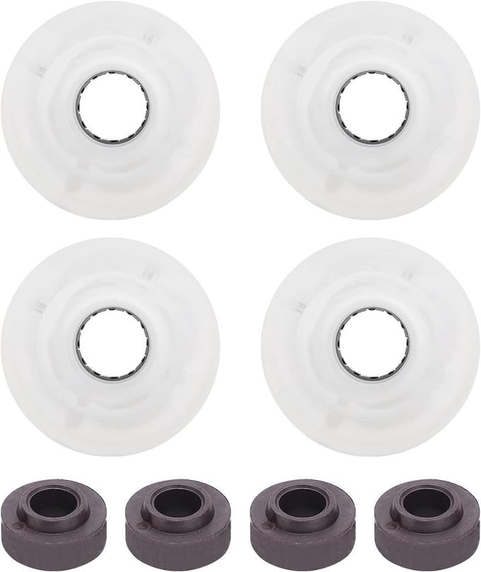Skateboard Wielen Set - Longboard Cruiser - Soepel Rijden - Hoge Elasticiteit - 60x45mm - Wit