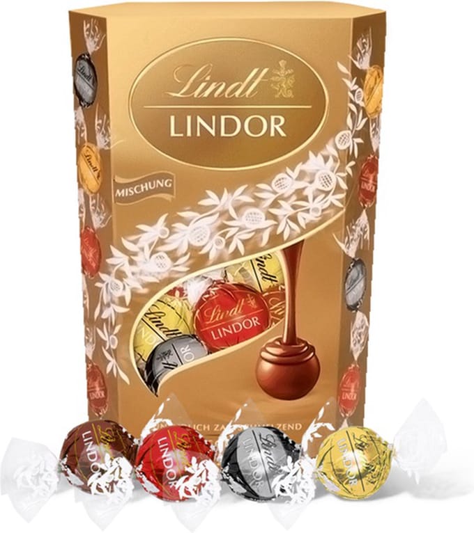 Lindt LINDOR Gemengde chocoladebonbons - 500g - 40 premium bonbons - melk, puur, wit & hazelnoot