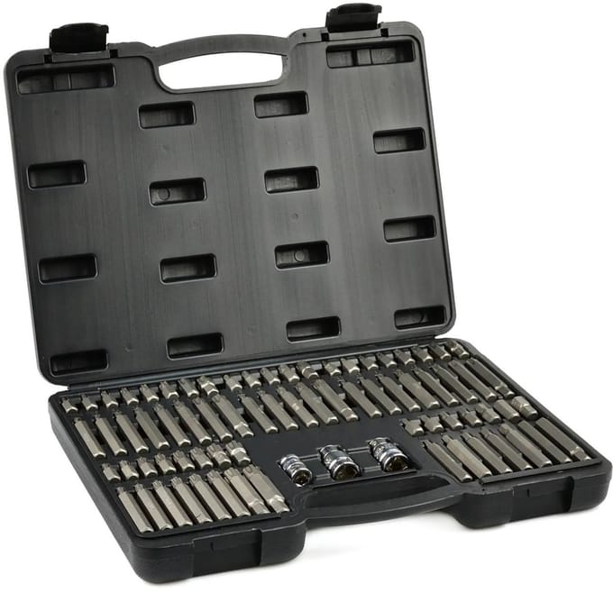 GEKO 75-delige bitset - Torx, spline, hex - CrV staal - Professioneel gebruik