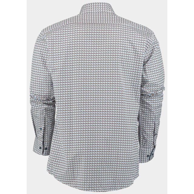 Bos Bright Blue R.b. boston casual hemd lange mouw regular fit cotton 427670/326