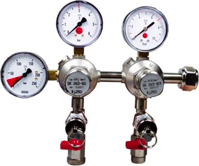 CO2 Drukregelaar, CO2 Drukmeter - voor bier en AFG, tapsysteem 3 en 7 bar