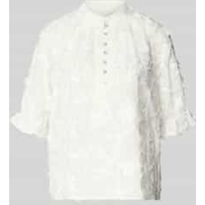 regular fit blouse met stiksels en knoopsluiting