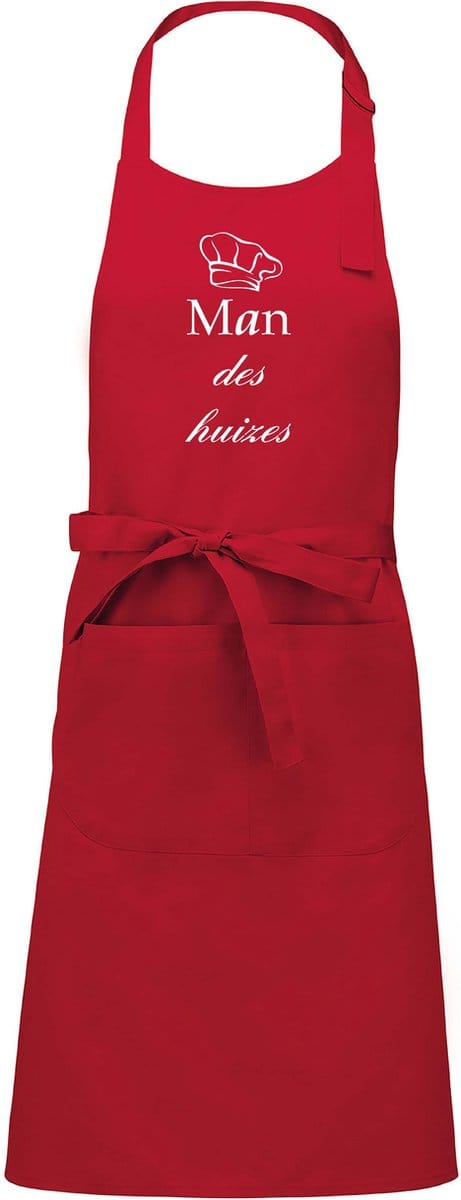 Mijncadeautje - Luxe schort - Man des Huizes - rood