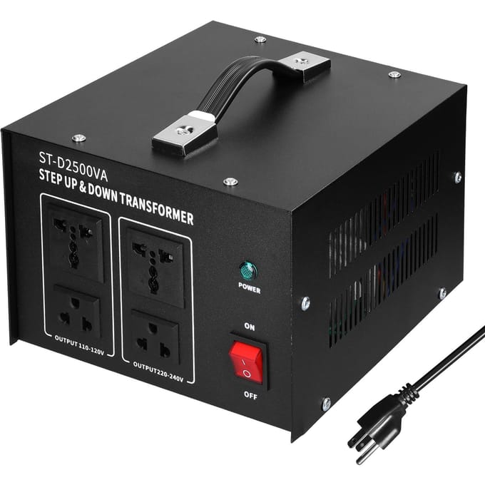 Step Up&Down Transformator Compacte Spanningsomvormer 2500VA Draagbare Huishoudelijke Elektrische Apparaten US-plug zwart