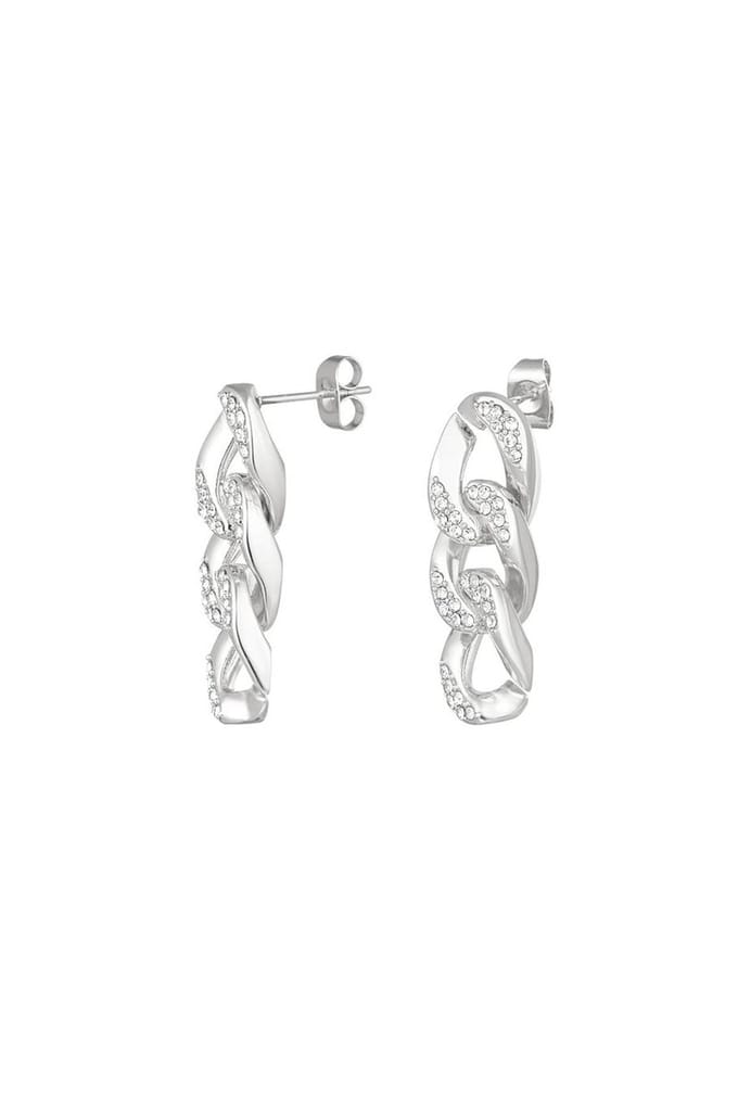 Zilverkleurige Oorbellen - Ketting
