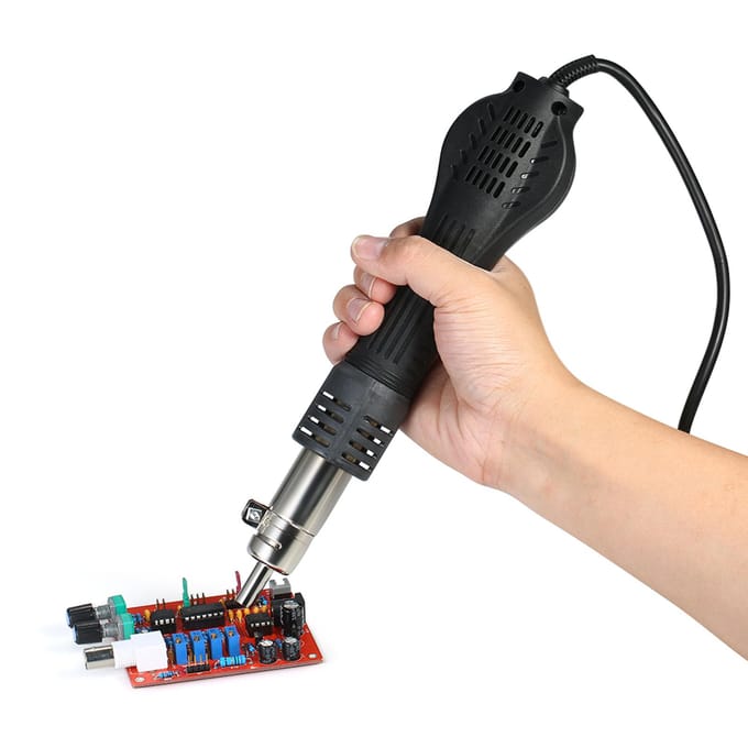 2 in 1 Digitaal SMD Rework Soldeerstation Heteluchtpistool Soldeerbout Standaard Desoldeer Lasgereedschap US Plug