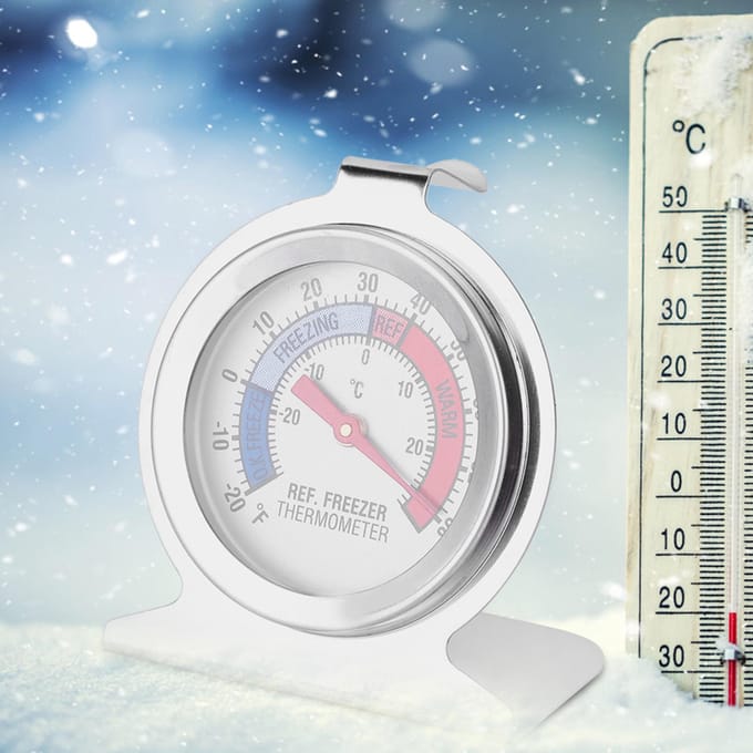 Roestvrij Staal Grote Wijzerplaat Vriezer Koelkast Thermometer Temperatuurmeter Gereedschap white
