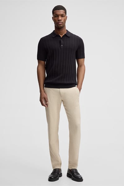 Chino Code met linnenaandeel, beige