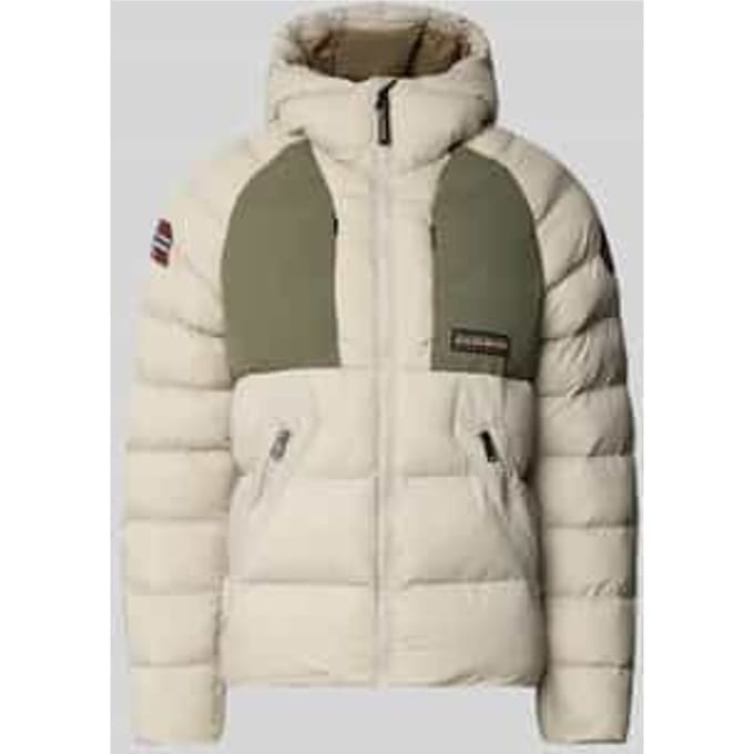 Regular fit gewatteerd jack met logopatch, model 'MOESA'