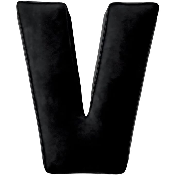 Kussen letter v Yellow Tipi Posh Velvet