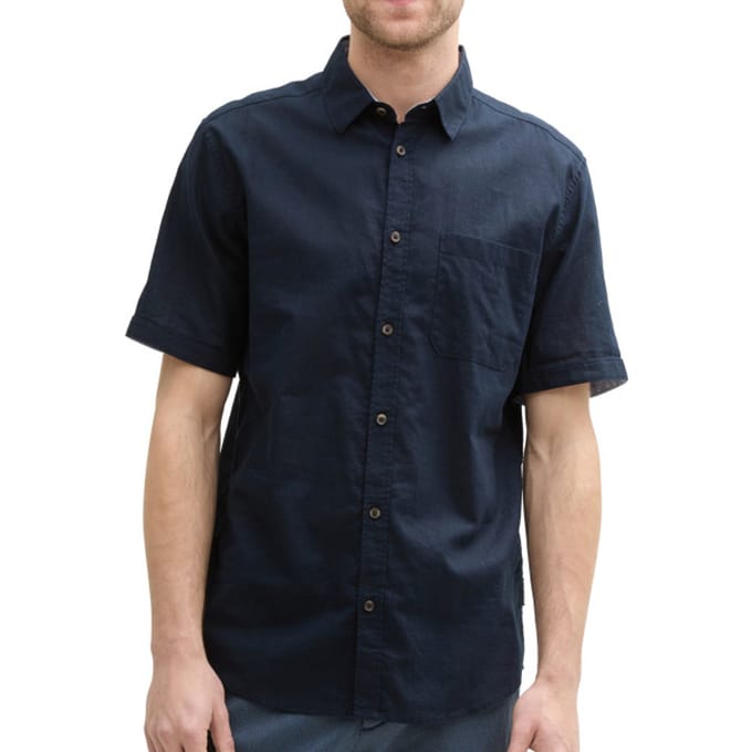 Tom Tailor Regular fit overhemd met korte mouwen en linnen