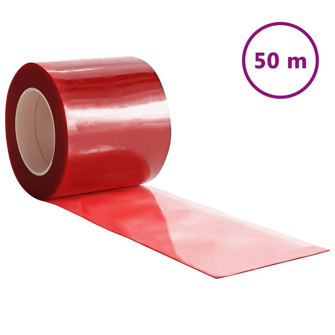 vidaXL - Deurgordijn - 200x1,6 - mm - 50 - m - PVC - rood
