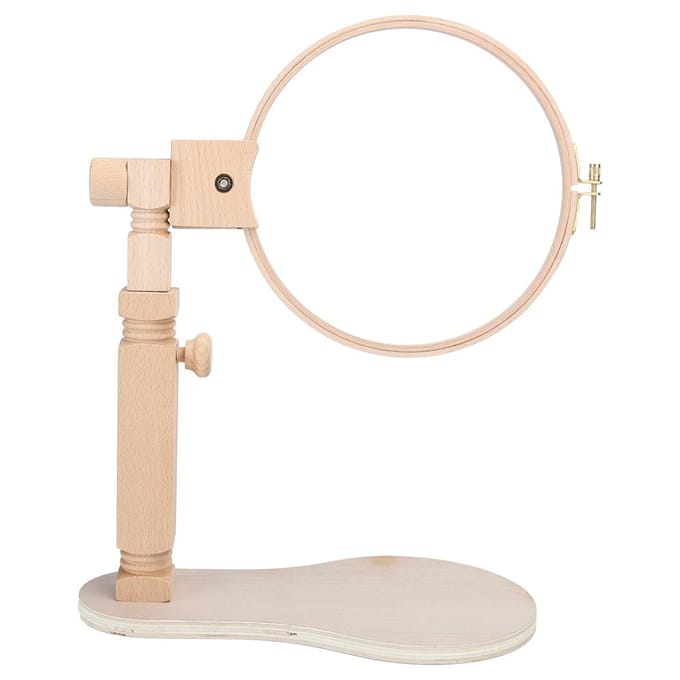Borduur Houten Borduurring Standaard Kruissteek Set Ring Frame Verstelbare Naaigereedschappen beige