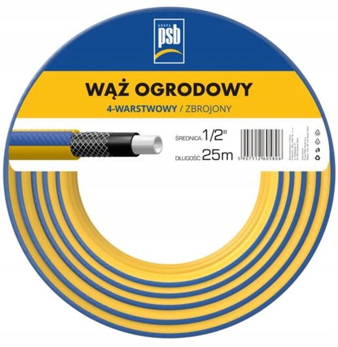 Tuinslang 25m 1/2" 4-laags - Flexibel, UV- en algenbestendig