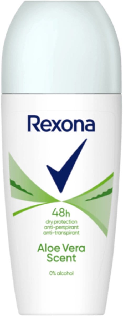 Rexona - Deodorant Roller - Aloe Vera - 0% Alcohol - Anti-Transpirant & Perspirant - 50ml - 1 stuk