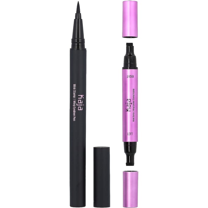 Kaja, WinkStamp, Wing Eyeliner Pen and Stamp Original, Ink Black, 2 pcs. black
