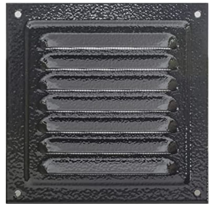 Ventilatierooster Metalen 12,5 x 12,5 cm - Zwart