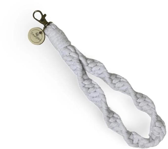 Macramé Pols Keycord - Twist - Wit - Katoenkoord - Prijs per Stuk - Inclusief Verzendkosten