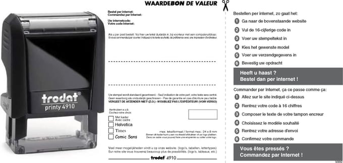 Trodat Printy 4910 met waardebon