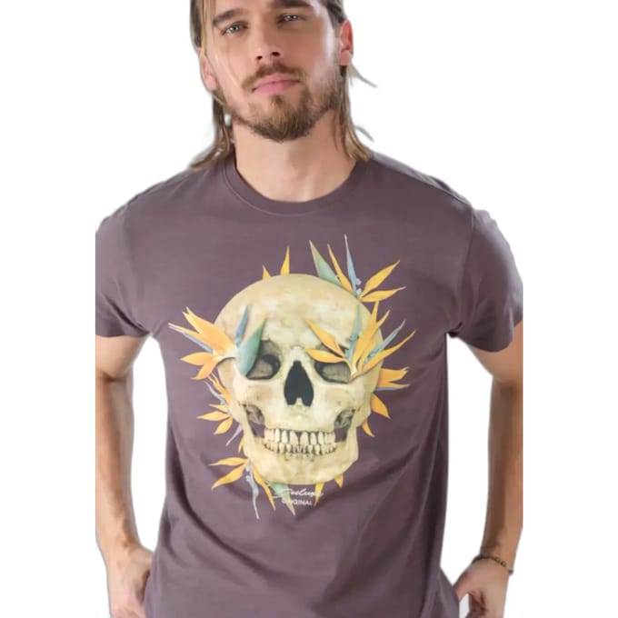 DEELUXE Schedel en gekruiste beenderen T-shirtDANDELION Medium Grey