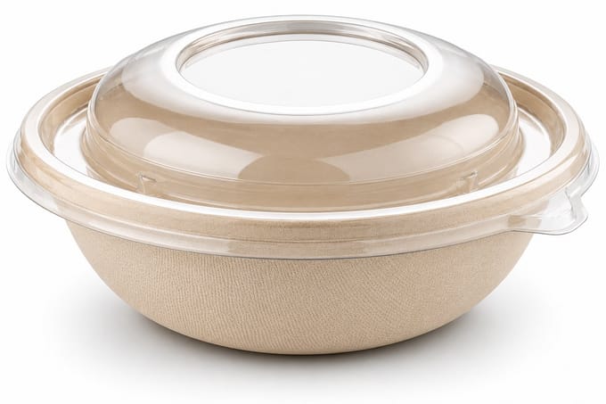 Sabert suikerriet magnetron buddha bowl 1000 ml met deksel - 150 stuks