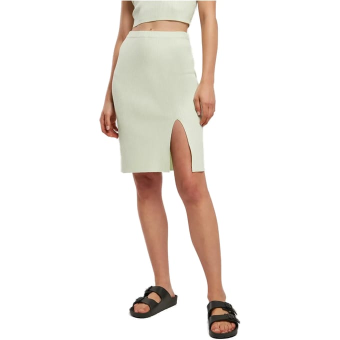 Urban Classics - Rib knit Korte rok - M - Groen