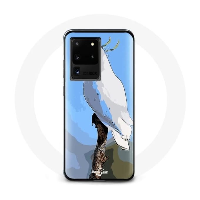 Case voor Samsung Galaxy S20 Ultra Kaketoe Papegaaien Witte Vogels wit
