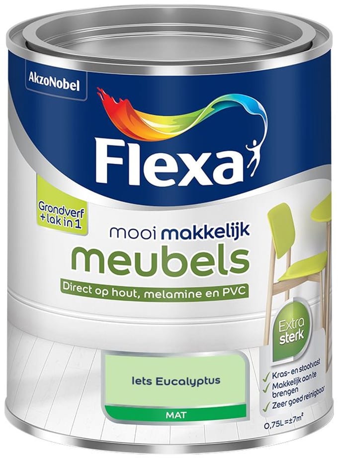 Flexa - Mooi Makkelijk Meubels Mat - Iets Eucalyptus - Mengverf - 750 Ml