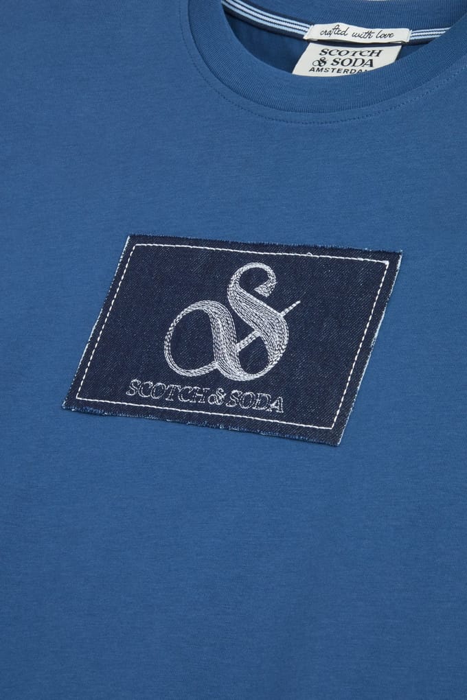 Scotch & Soda Graphic Tee Dark Denim Taglia: M | Magliette basic Outlet | Uomo | Blu