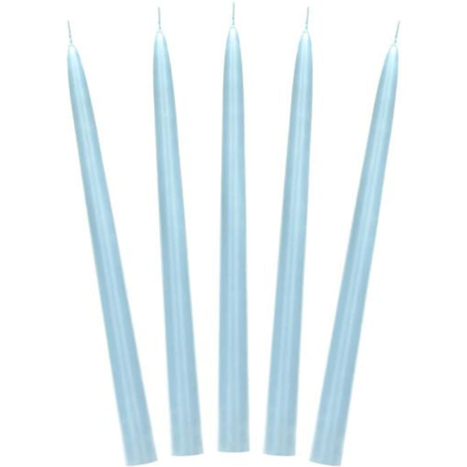 Partydeco - Diner Kaarsen Lichtblauw (10 stuks) - 24 cm