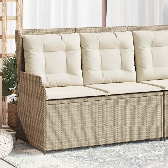 vidaXL - Tuinbank - Beige - poly - rattan