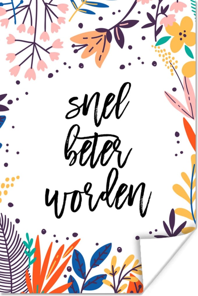 Poster Beterschap - Quote - Planten - 40x60 cm