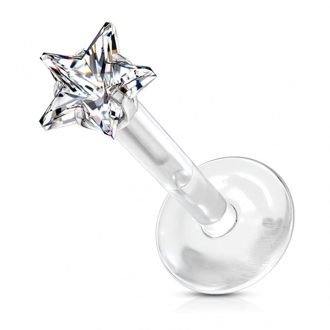 Retainer piercing ster 1.2x8x3 - zilver - LMPiercings