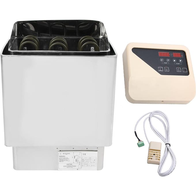 4.5KW 220V Roestvrij Staal Badkamer Verwarming Sauna Stoommachine Kachel Heater met Interne Controller black