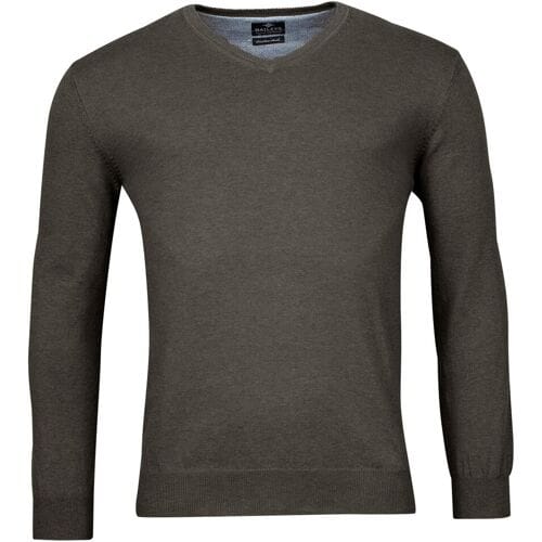 Baileys Trui Pima Cotton V-Neck Uni Color Single Knit Anthracite / male