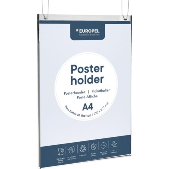 Posterhouder Europel A4 staand acryl