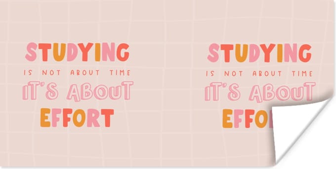 Poster Studeren - Tijd - Spreuken - Student - 150x75 cm
