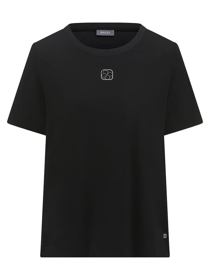 Shirt ronde hals Van BASLER zwart