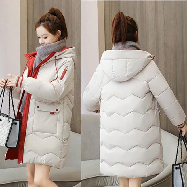 Donsjack Dames Winterkleding Koreaans Los Katoengevoerd Jack Dik Brood Gevoerde Jas Capuchon Gewatteerd Jack S beige