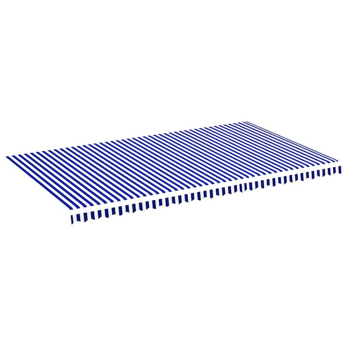 vidaXL - Vervangingsdoek - voor - luifel - 600x350 - cm - polyester - blauw - en - wit